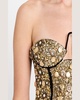 Strapless Crystal Button Embellished Crop Bustier
