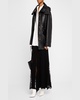 Nolan Hooded Leather Coat