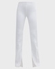 Neoprene Slit-Cuff Flare Pants