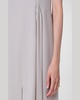 V-Neck Sleeveless Waist-Tie Silk Midi Dress