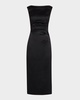 Sleeveless Stretch Mikado Midi Dress