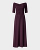 Char Off-Shoulder Ruched Long Dress