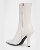 Christine Leather Zip Ankle Booties