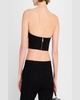 Strapless Crystal Button Embellished Crop Bustier