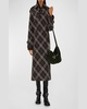 Snug Check-Print Long Trench Coat