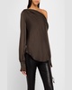 Alice Satin One-Shoulder Top