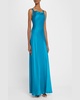 Cowl-Neck Sleeveless Satin Gown