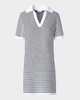 Chunky Tweed Knit Mini Polo Dress