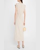 Cap-Sleeve Flax Linen Maxi Dress