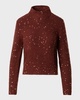 Mock-Neck Sequin Wool-Cashmere Sweater