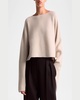 Trip Wool-Cashmere Rib Handkerchief Crop Sweater