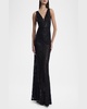 Sequin-Embellished Cutout Gown