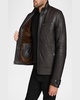 Men's Leather Jacket with Removable Faux Fur Lining