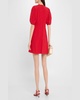 Bettina Topstitched Puff-Sleeve Mini Dress