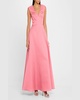 Sleeveless Shimmer Jacquard Ballgown