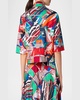 Sea Clipper Print Boxy Cotton Satin Blouse