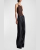 Jones Wide-Leg Leather Pants