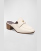 Leather Slided Loafer Mules