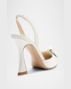 Clarita Bell Leather Bow Slingback Pumps