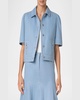 Zip-Pocket Short-Sleeve Denim Jacket