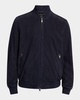 Men's Perferated Suede Bomber Jacket