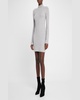 Merino Wool Blend Mock-Neck Midi Dress