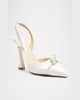Clarita Bell Leather Bow Slingback Pumps