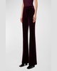 Faris High-Rise Neoprene Velvet Bootcut Pants