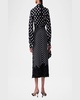 Polka-Dot Lace Slit Midi Skirt