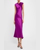 Cap-Sleeve Silk Charmeuse Maxi Dress