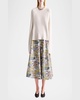 Varda Printed Midi A-Line Skirt