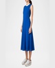 Contrast-Neck Sleeveless Signature Jersey Midi Dress