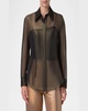 Button Down Silk Organza Blouse with Tank