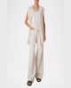 Summer Tweed Knit Open Long Vest
