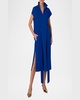 Short-Sleeve Belted Midi Shirtdress