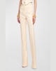 Barathea Silk-Wool Flared Tuxedo Pants