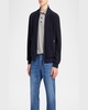 Men's Perferated Suede Bomber Jacket