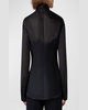 Silk Organza Button-Front Blouse