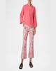 Kimono-Sleeve Linen Collared Blouse
