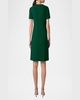 Short-Sleeve Wool Crepe Sheath Dress