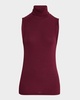 Modal Rib Sleeveless Turtleneck Top