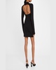 Crystal Bustier Cutout Long-Sleeve Mini Dress