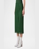 Pencil Techno Stripe Embroidered Midi Skirt
