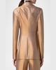 Walker Metallic Single-Breasted Jacket