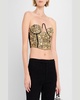 Strapless Crystal Button Embellished Crop Bustier