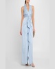 Twist-Front Crepe Back Satin Column Gown