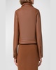 Nappa Leather Short Bomber Jacket
