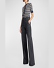 Fisher Pleated Button-Front Top