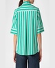 Deck Chair Stripe Zip-Front Poplin Blouse