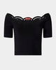 Posy Eyelet Scallop Off-Shoulder Top